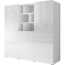 Meubella Dressoir Arizona - Wit - 132 cm - Hoog