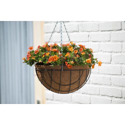 3 stuks - Hanging basket metaaldraad groen geepoxeerd incl. ketting H13x dia. 25cm