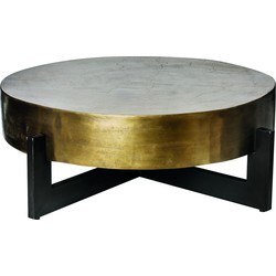 PTMD Ace Brass alu coffeetable round KD bronze leg