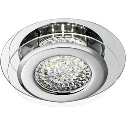Landelijke Plafondlamp - Bussandri Exclusive - Metaal - Landelijk - LED - L: 28cm - Voor Binnen - Woonkamer - Eetkamer - Zilver
