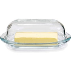 Pasabahce botervloot - met afsluitbare deksel - glas - 19 x 12 x 6 cm - Botervloten
