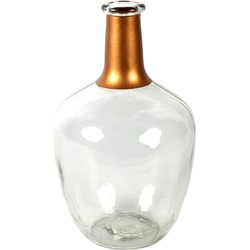 Countryfield Bloemenvaas Firm Big Bottle - helder transparant/koper - glas - D15 x H25 cm - Vazen