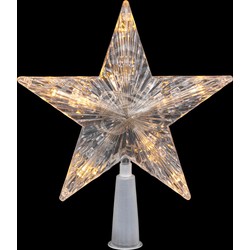 Feeric lights and christmas ster piek - met licht - kunststof - 20 cm - kerstboompieken