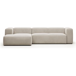 Kave Home - 3-zitsbank Blok beige met chaise longue links 300 cm