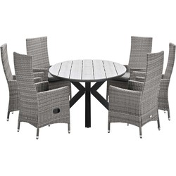 Garden Impressions Nice tuinset 7-delig - Tulli tafel 220x115 cm