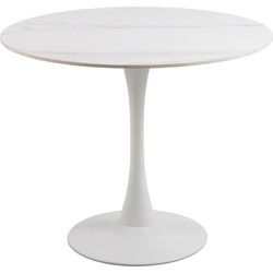 Eettafel Rond Keramiek Wit - Ø90x75cm - Laurens
