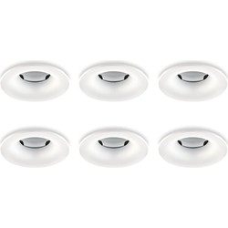 Groenovatie Inbouwspot, Rond, Waterdicht IP65, Ø85 mm, Mat Wit, 6-Pack