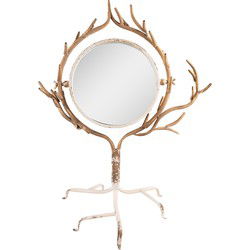 Clayre & Eef Spiegel Beige Goudkleurig IJzer