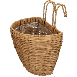 KSD Plantenbak - voor balkon of schutting - bruin - rotan - 38 cm - Plantenbakken