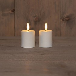 B.O.T. 2Pcs 3D Wick White Candle 4,5X8 cm 2X2Aaa