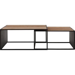 DTP Home Coffee table Cosmo square, set of 2,35x80x80 cm / 32x70x70 cm, recycled teakwood