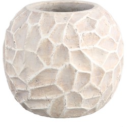 PTMD Philly Cream ceramic pot dented round XL