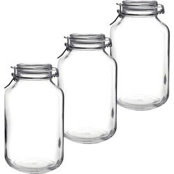 Bormioli Rocco Voorraad/weckpot - 3x - glas - transparant - 28 x 15 cm - 4 L - Weckpotten