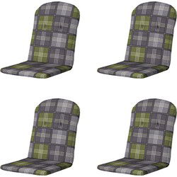 Madison -  Kuipstoelkussen Hoge Rug Patchy olive - Ca. 96x45 cm - Set van 4