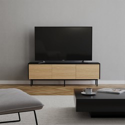 Tv-meubel Thomas zwart/blank eiken 150 cm
