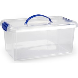 Plastic Forte Opslagbak - met deksel - 10 liter - transparant - Opbergbox