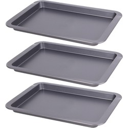 Bakplaat - 3 stuks - universeel - 33 x 23 cm - max 220 - 240 graden celsius - Cakevormen