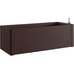 STEFANPLAST Natural Delux rechthoekige bloembak - 100x43xH33cm - 90 + 6.5L in de reserve - Moka