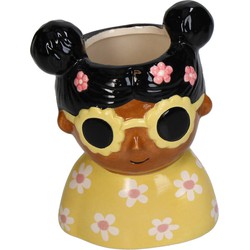 URBANJNGL - Mini bloempot Multikleur – Mini Jessica – ↑ 10,5 cm – Gezicht