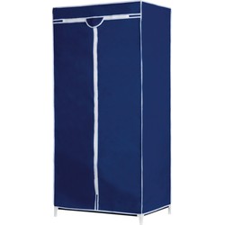 Tijdelijke mobiele kledingkast/garderobekast blauw met rits 160 cm - Campingkledingkasten