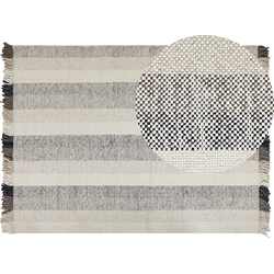 EMIRLER - Modern vloerkleed - Gebroken wit - 160 x 230 cm - Wol
