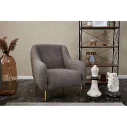 Fauteuil Simena Grijs Goud