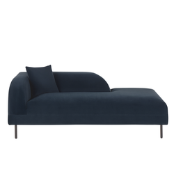 Beliani LE CRAU - Chaise longue-Blauw-Fluweel