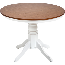 AKRON - Ronde eettafel - Donkerbruin - 100 cm - Essenhoutfineer