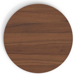 Kave Home - Tiaret rond tafelblad in melamine met walnoot afwerking, Ø 70 cm