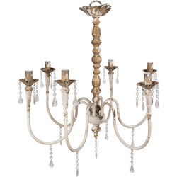 Clayre & Eef Hanglamp  72x72x67 cm Beige Goudkleurig Metaal Hanglamp Eettafel