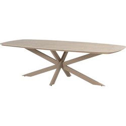 Nevada low dining tafel latte keramiek sabia panna 250 x 105 cm