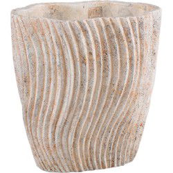 PTMD Bloempot Robbien - 30x20x32 cm - Cement - Creme