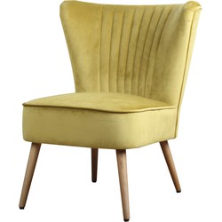 Fauteuil - Eva - stof Velours okergeel