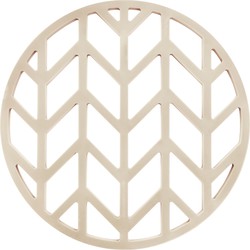 Krumble Siliconen pannenonderzetter rond met pijlen patroon - Beige