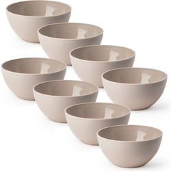 Plasticforte kommetjes/schaaltjes - 8x - kunststof - D14xH6 cm - taupe - Kommetjes