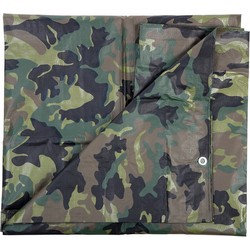 Groene camouflage afdekzeil / dekkleed 5 x 6 m - Afdekzeilen