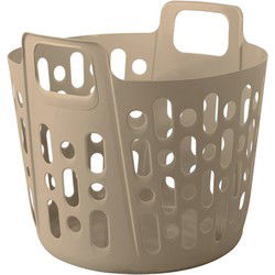 Flexibele wasmand - beige - 35 liter - kunststof - 39 x 41 x 36 cm - Wasmanden