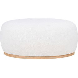 Poef Wit Bouclé - Zithoogte 36cm - 88,5x55x36cm - Manhattan