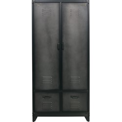 vtwonen Locker - Metaal - Zwart - 190x90x50