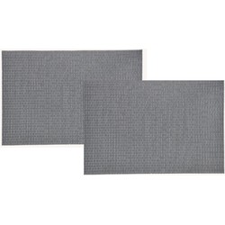 6x Rechthoekige placemats grijs kunststof 45 x 30 cm - Placemats
