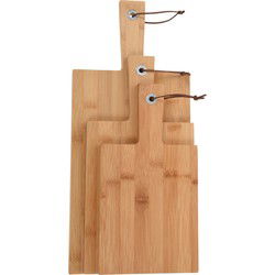 Excellent Houseware Snijplanken - 3x stuks - bamboe hout - Snijplanken