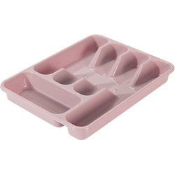 Hega Hogar Bestekbak - roze - 5 vakken - 34 x 26 cm - lade indeling - Bestekbakken