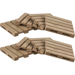 12x stuks houten pallet glazen onderzetters 10 x 10 cm - Glazenonderzetters