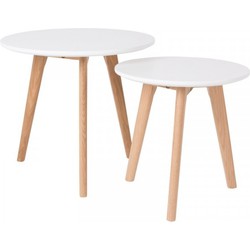 Bijzettafel Set van 2 Wit - MDF - 40 & 50cm - Tafel Bodine
