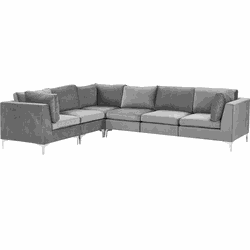 Beliani EVJA - Modulaire Sofa-Grijs-Fluweel