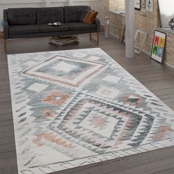 Laagpolig Vintage Maberia Vloerkleed - Grijs - 80x150 cm
