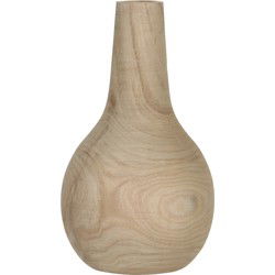 Mica Decorations Vaas - hout - bolvormig - 16 x 28 cm - bloemenvaas - Vazen