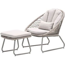 Parco relax fauteuil inclusief voetenbank - taupe - sand