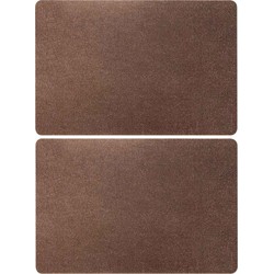 Set van 4x stuks rechthoekige placemats koper met glitters 43,5 x 28,5 cm - Placemats