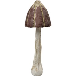 Clayre & Eef Decoratie Beeld Paddenstoel Ø 15x40 cm Bruin Kunststof